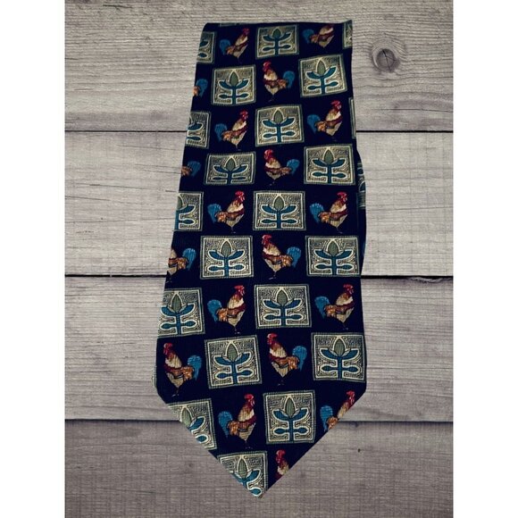 Bob Timberlake Mens Silk Necktie Accessory Navy Blue Office Work Casual Dad Gift - Picture 6 of 8